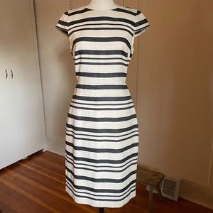 J.CREW Stripe Cap Sleeve Sheath Dress- Size 4